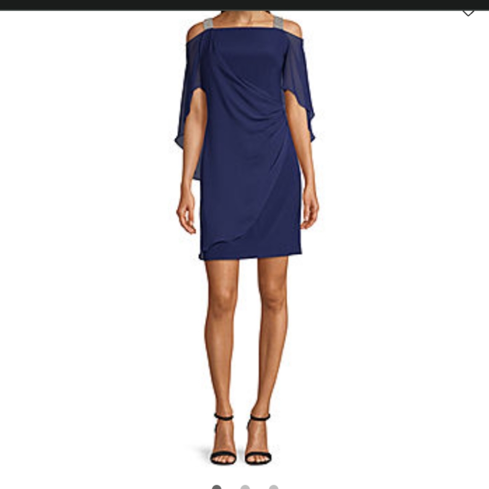 Navy blue cape dress